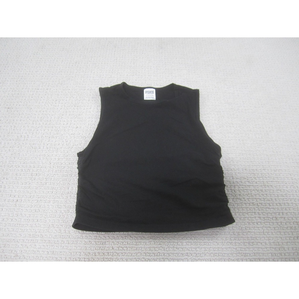 Pink Womens Shirt Small Black Sleeveless Tank Top‎ Scoop Neck Victoria's Secret